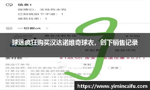 球迷疯狂购买汉达诺维奇球衣，创下销售记录