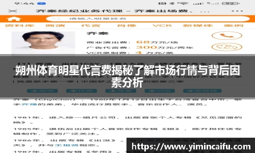 朔州体育明星代言费揭秘了解市场行情与背后因素分析