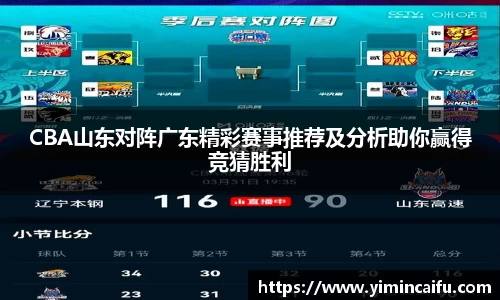 CBA山东对阵广东精彩赛事推荐及分析助你赢得竞猜胜利